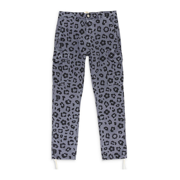 Black Monogram Leopard Print Cargo Pants