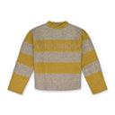 Yellow / Gray Striped Logo Knit Sweater