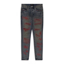 Mid Indigo Indigo Red Weft Blowout Jeans
