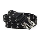 Black Grommet Leather Belt