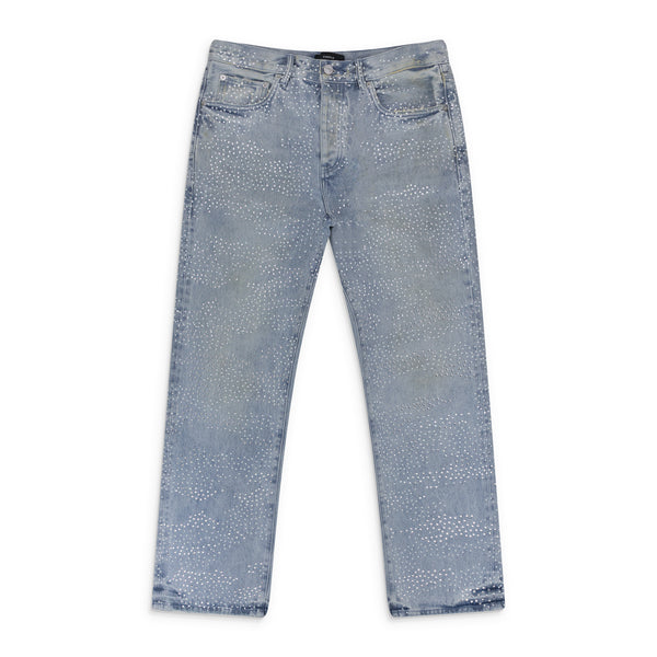 Light Indigo Sandstone Camo Hotfix Straight Jeans