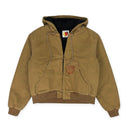 Beige Hooded Workwear Jacket