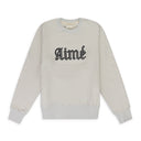 Oatmeal Houndstooth Applique Crewneck Sweatshirt