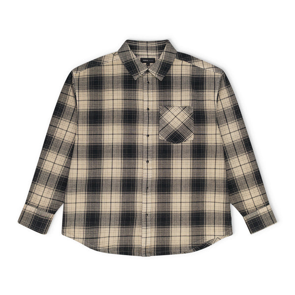 Brown/Rice Overdye Plaid Western Shirt