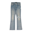 Blue Broken Flare Skinny Jeans