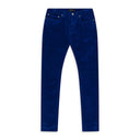 Blue Velours Flocked Skinny Jeans