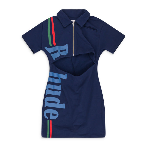 Blue Polo Cutout Day Dress