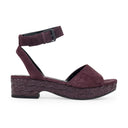 BURGUNDY LUXE KID SUEDE ANKLE STRAP SANDALS