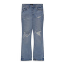 Light Indigo Ripped Flare Jeans