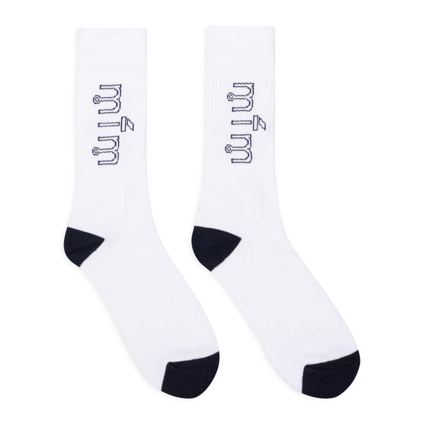 Black/White 3 Pack Calf Socks