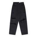 Black Crossed Denim Pants