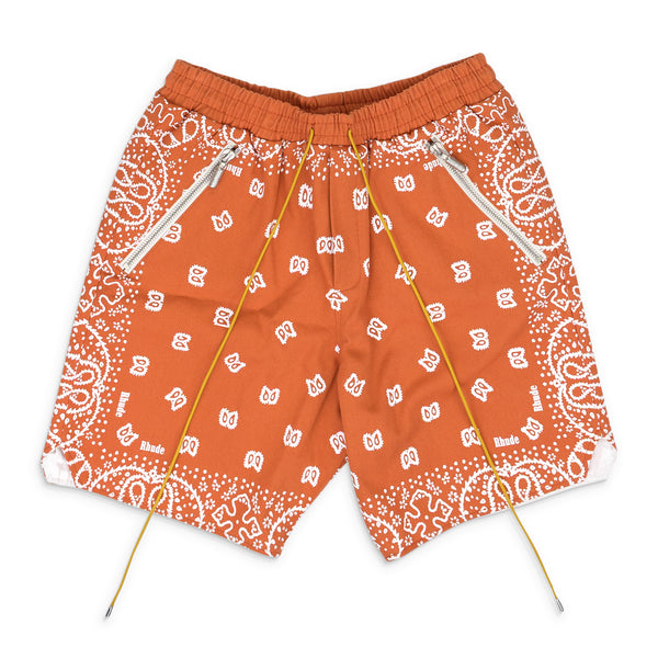 Orange Paisley Shorts