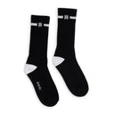 Black/White MA Embroidery Patch Socks