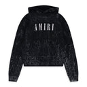 Black Cracked Dye Core Logo Hoodie