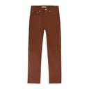 Brown Mask Hi Red Straight Leather Jeans