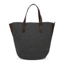 Grey Monili Felt Leather Tote Bag