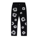 Black Cotton Wreath Jeans