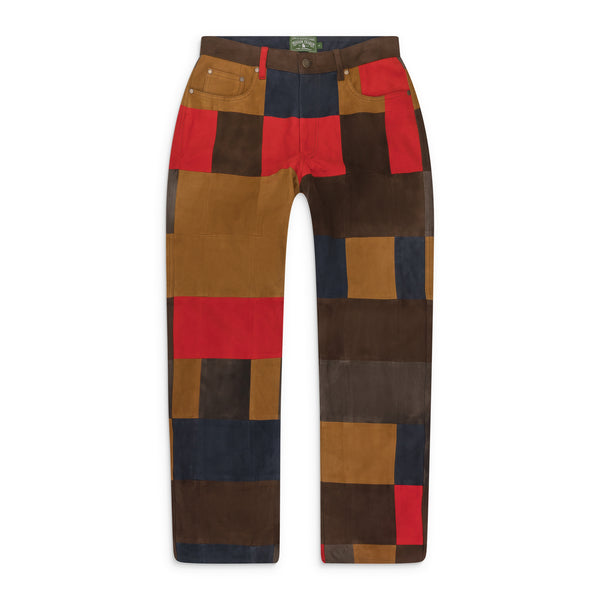 Multi Night-Off Suede Patchwork Pants
