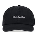 Jet Black Washed Script Cap