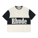 White/Black Panel Henley T-Shirt