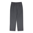 Grey Pleated Striped Trousers