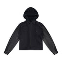 BLACK UNKNOWN CABAN WITH WHITE GRAPHIC DENIM JACKET