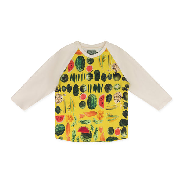 Yellow Kiss My Grits Baseball T-Shirt