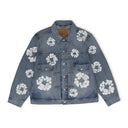 Blue Cotton Wreath Denim Jacket Light Wash