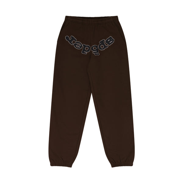 Brown Rhinestone OG Logo Sweatpants