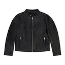 Black Leather Zip Moto Jacket