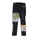 Black Bandana Art Patch Skiny Jeans