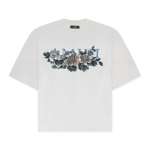 White Floral Amiri Logo T-shirt