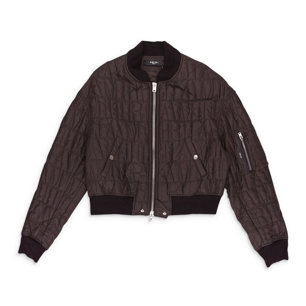 Brown Quilted Down Bomber