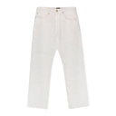 Off White Jacquard Straight Fit Jeans