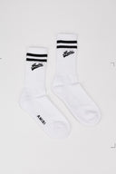 White/Black Varsity Script Sock