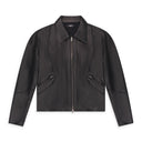 Black Nappa Leather Zip Up Jacket