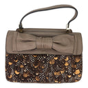 BROWN CALF HAIR APHRODITE BOW HANDBAG