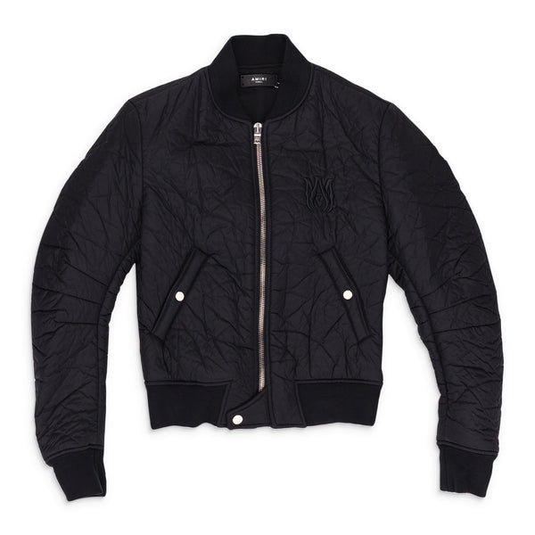 Black Tonal Crinkle Bomber