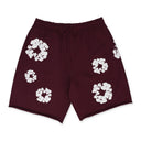 Burgundy Cotton Wreath Sweatshorts