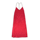 Red Silk Studded Slip Dress