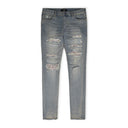 Blue Bleachout Crystal Thrasher Jeans