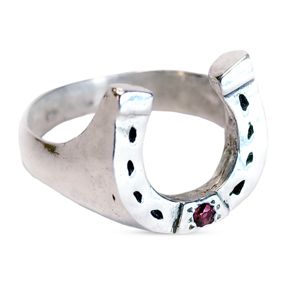 Silver Workwear Herradura Ruby Ring