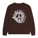 Brown Cotton Peace Long Sleeve T-Shirt