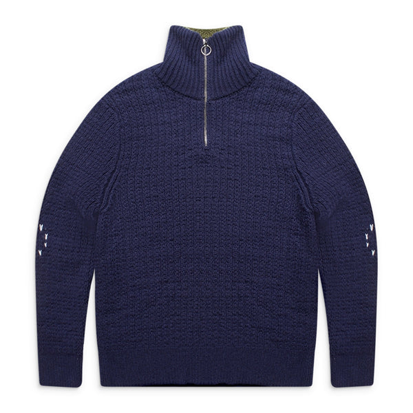 Navy Quarter Zip Sweater