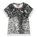 BLACK PRINTED LAPPED BABY T-SHIRT