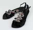 Black Crick Raso Doppiato Satin Black Sandals