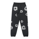 Vintage Black Rhinestone Cotton Wreath Sweatpants