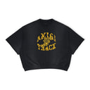 Black Logo Appliqué Cotton Short Sleeves Sweatshirt