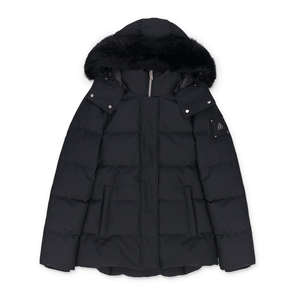 Black Cloud Shearling 3Q Down Coat