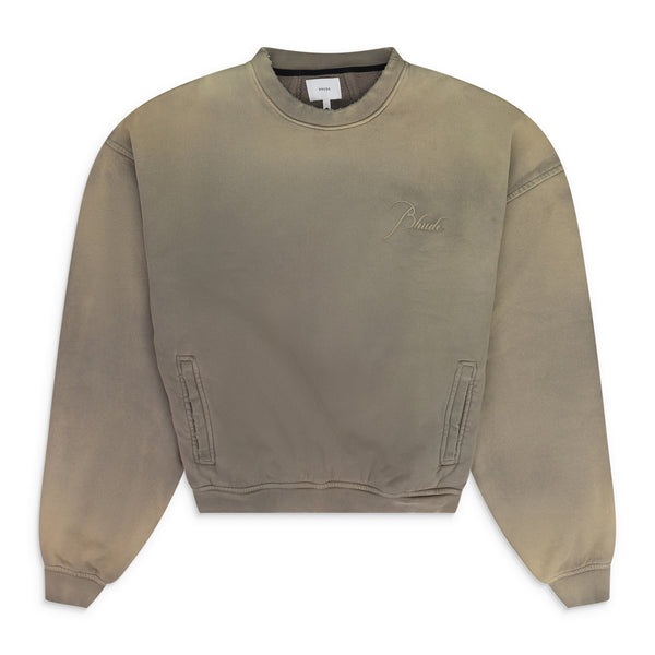 Green Script Logo Sunfaded Crewneck